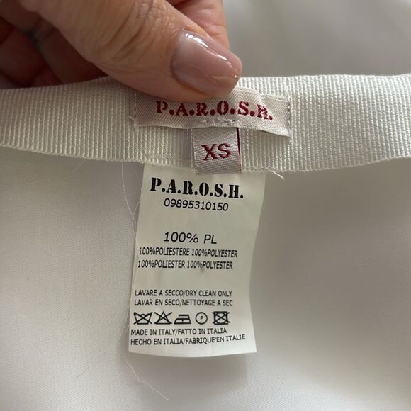 P.A.R.O.S.H. Elegant White Drape Skirt, XS - Picture 7 of 7
